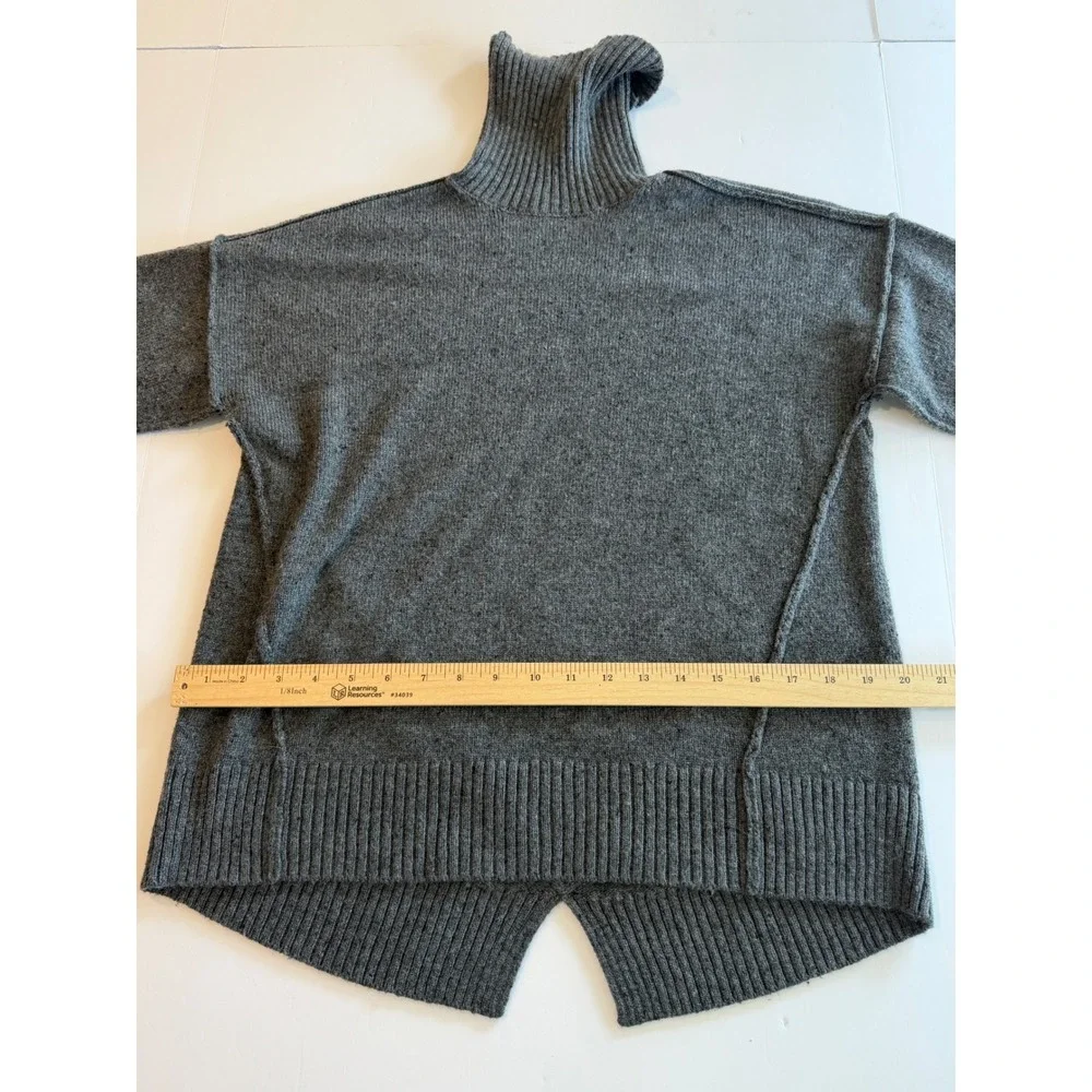 Michael Kors Womens Gray Turtleneck Sweater Wool Blend Split Hem Size Small